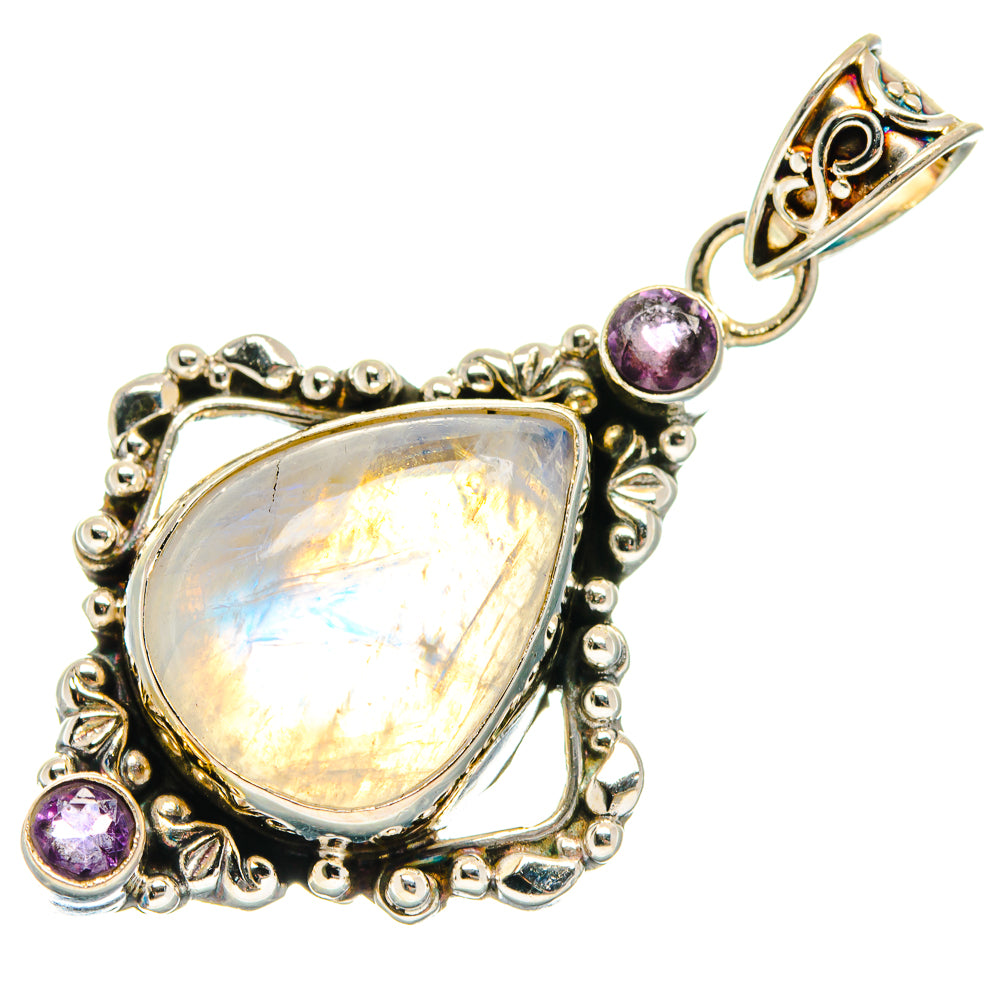 Rainbow Moonstone Pendants handcrafted by Ana Silver Co - PD20966