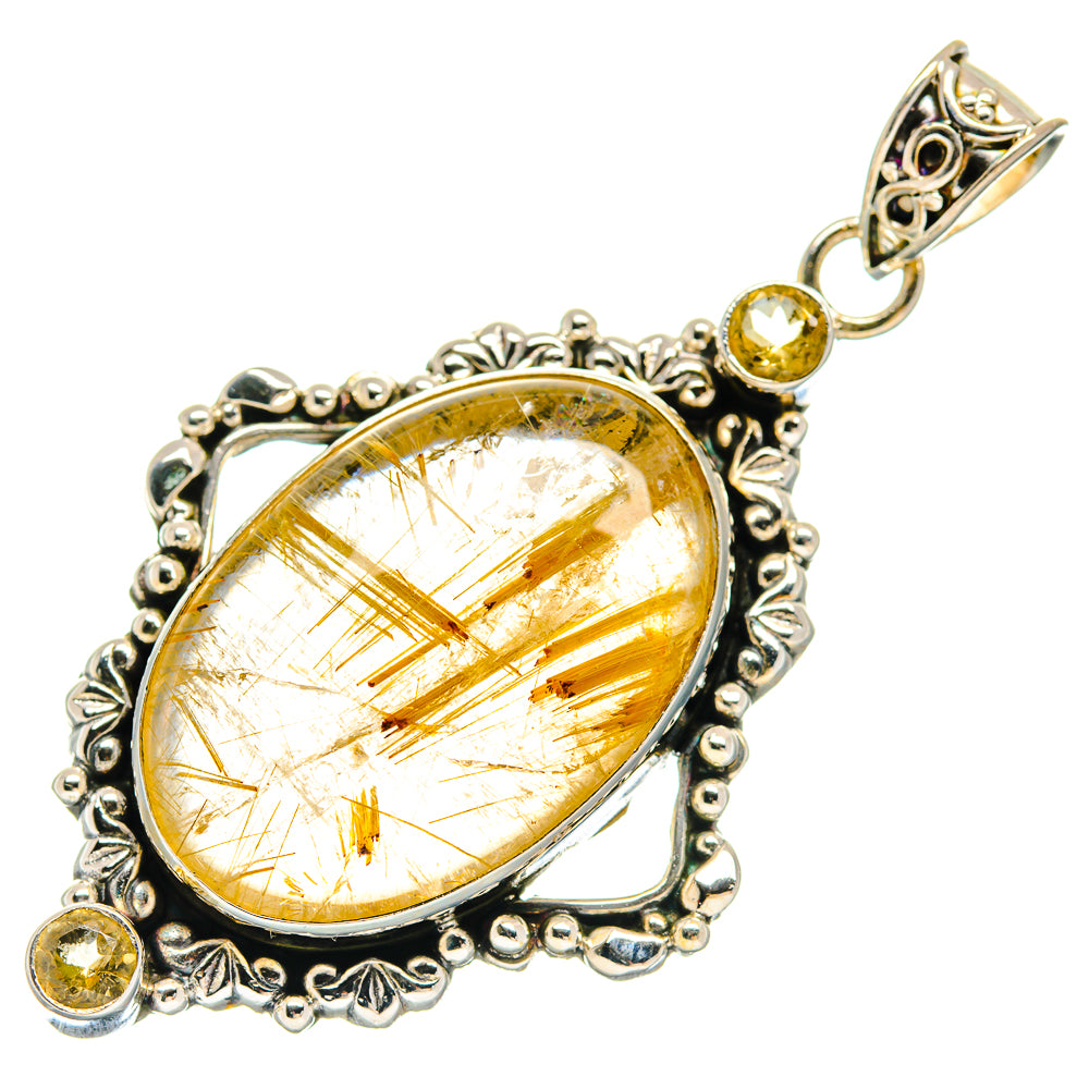 Rutilated Quartz Pendants handcrafted by Ana Silver Co - PD20986