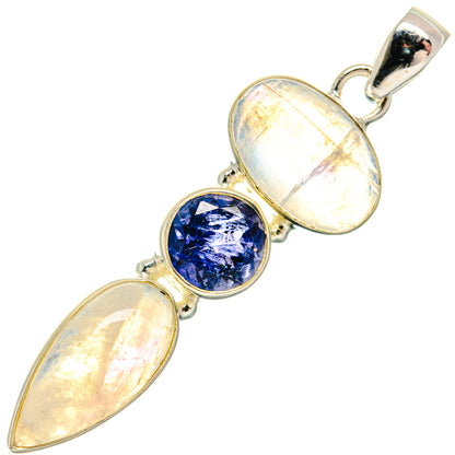 Rainbow Moonstone Pendants handcrafted by Ana Silver Co - PD21038