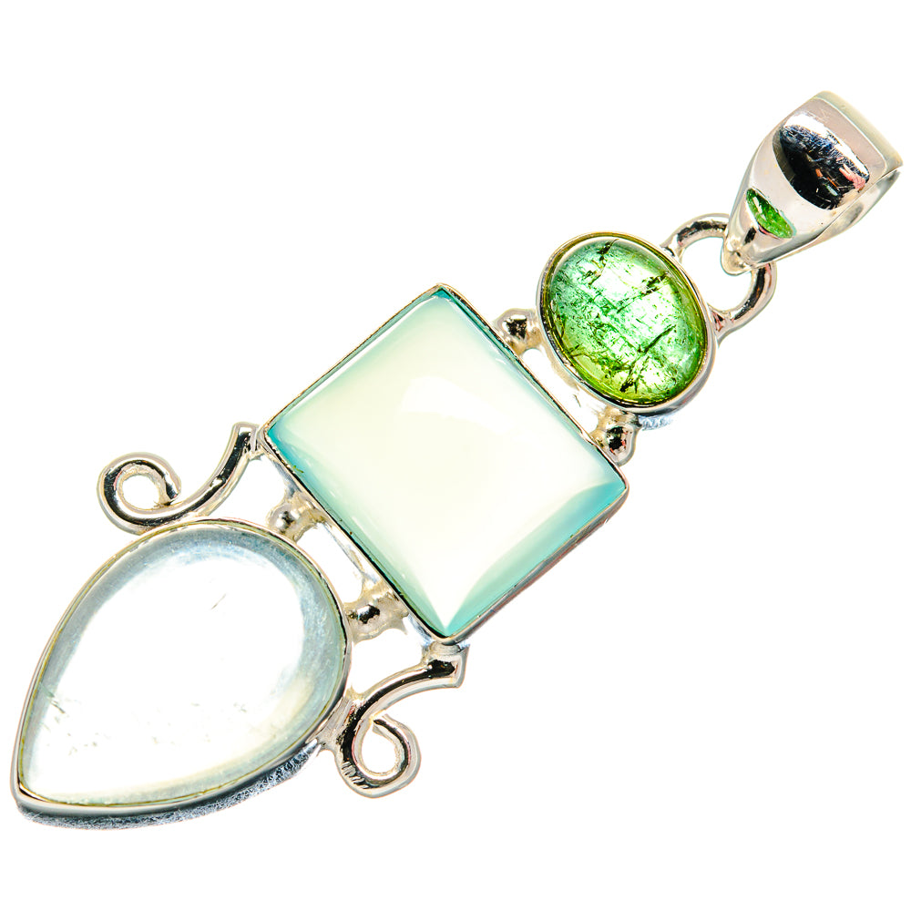 Aqua Chalcedony Pendants handcrafted by Ana Silver Co - PD21044
