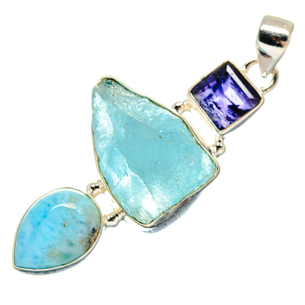 Aquamarine Pendants handcrafted by Ana Silver Co - PD21052