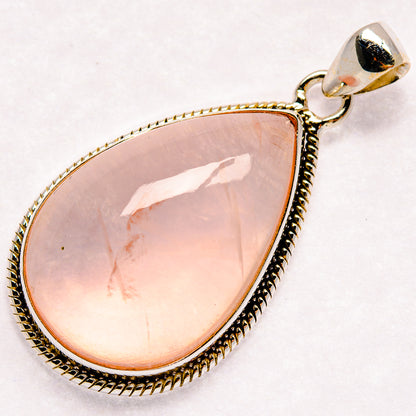 Rose Quartz Pendants handcrafted by Ana Silver Co - PD21058