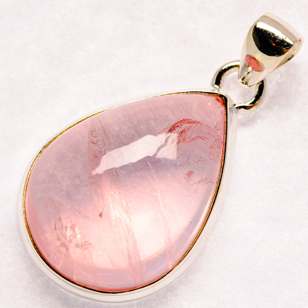 Rose Quartz Pendants handcrafted by Ana Silver Co - PD21064