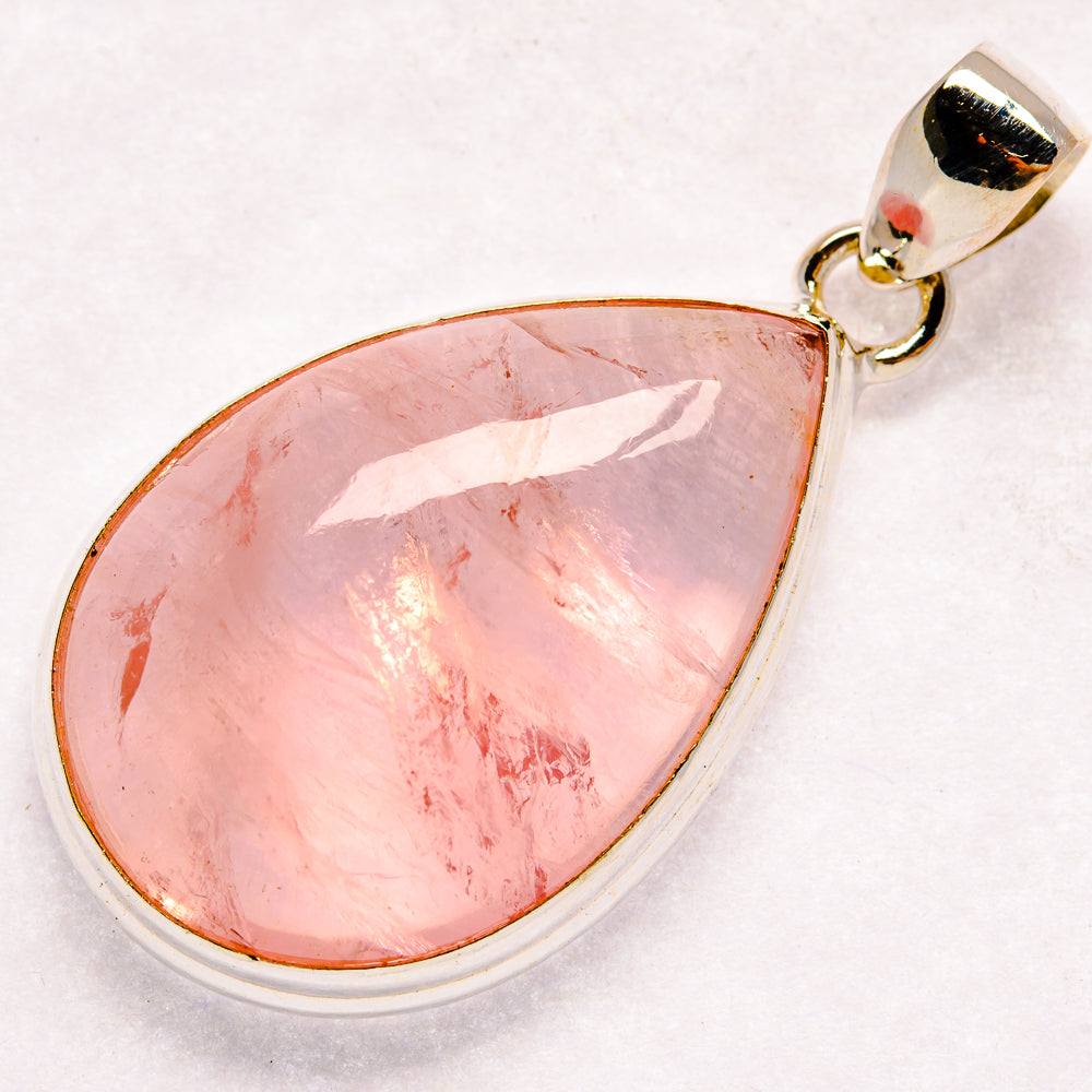 Rose Quartz Pendants handcrafted by Ana Silver Co - PD21068