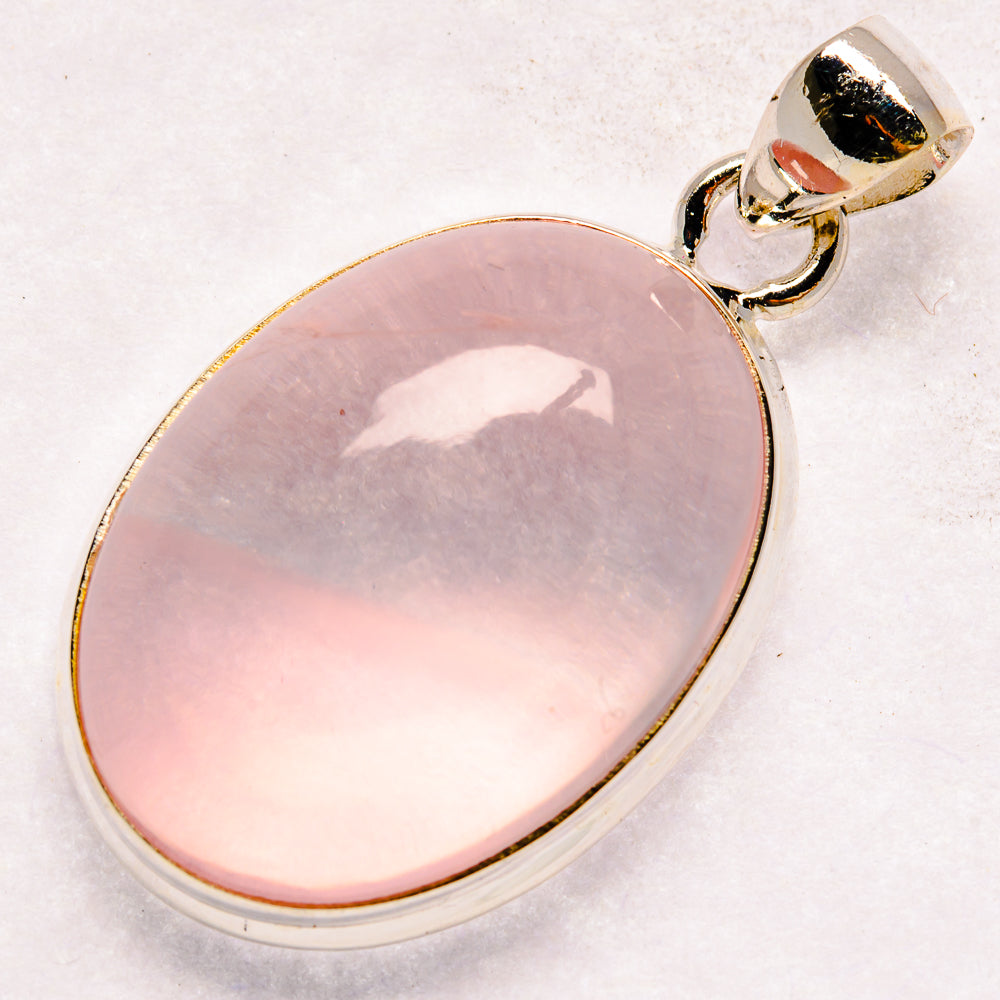 Rose Quartz Pendants handcrafted by Ana Silver Co - PD21075