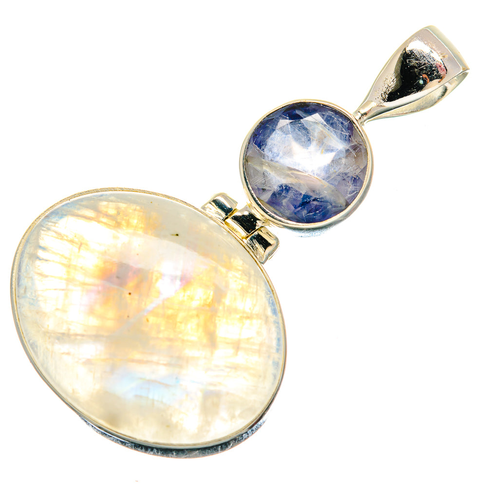 Rainbow Moonstone Pendants handcrafted by Ana Silver Co - PD21111