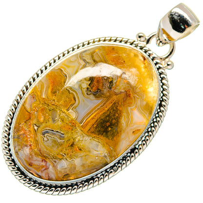 Laguna Lace Agate Pendants handcrafted by Ana Silver Co - PD21114