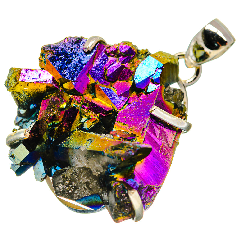 Titanium Sunshine Druzy Pendants handcrafted by Ana Silver Co - PD21135