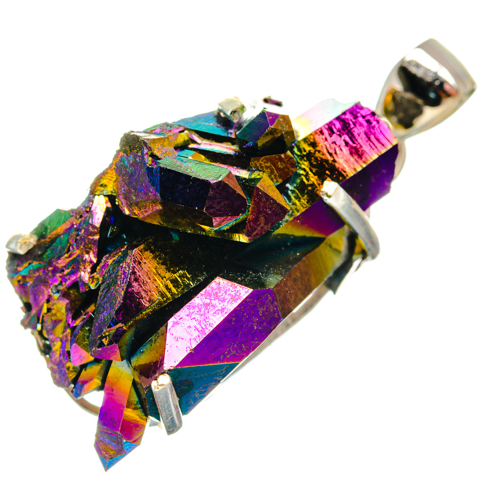 Titanium Sunshine Druzy Pendants handcrafted by Ana Silver Co - PD21137