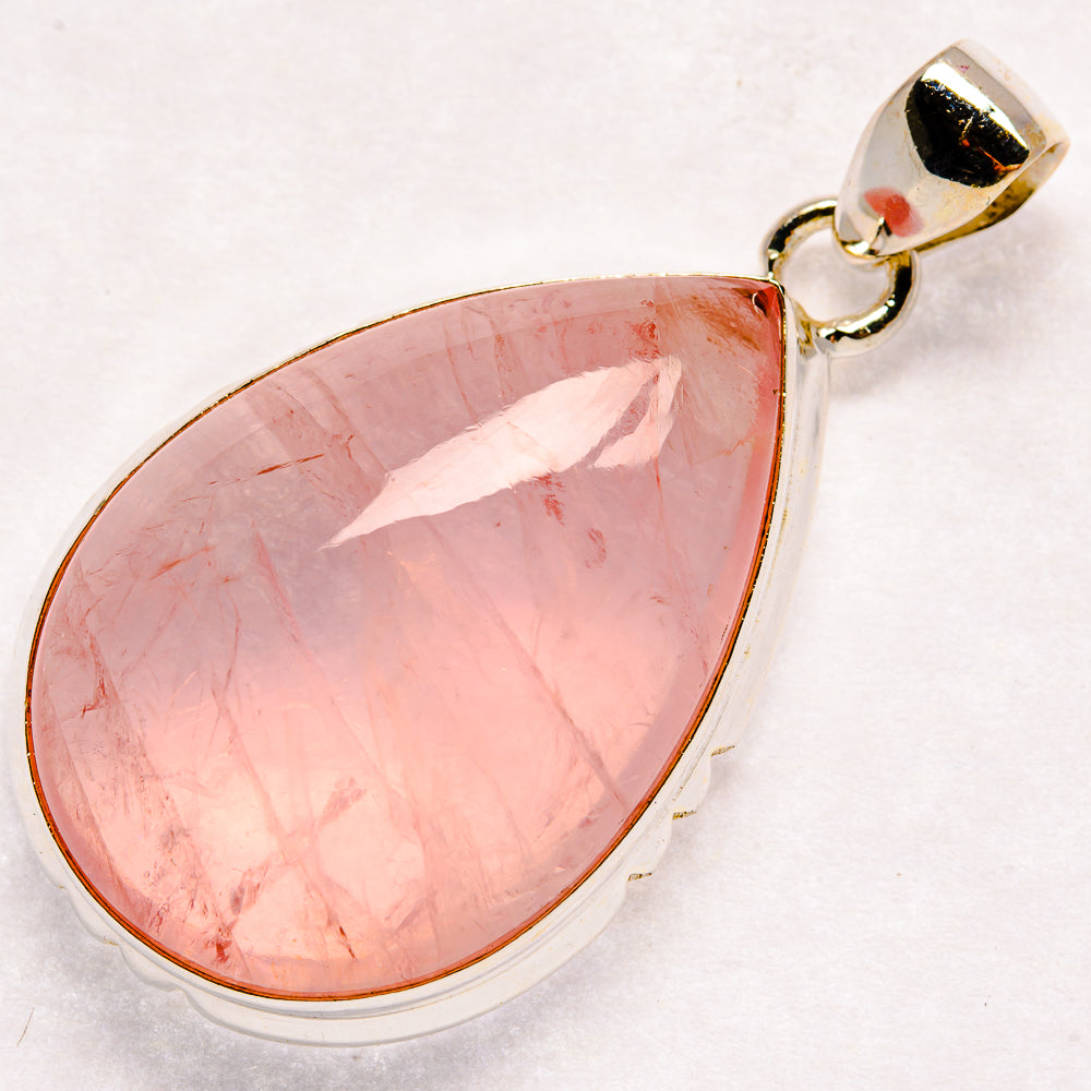 Rose Quartz Pendants handcrafted by Ana Silver Co - PD21157