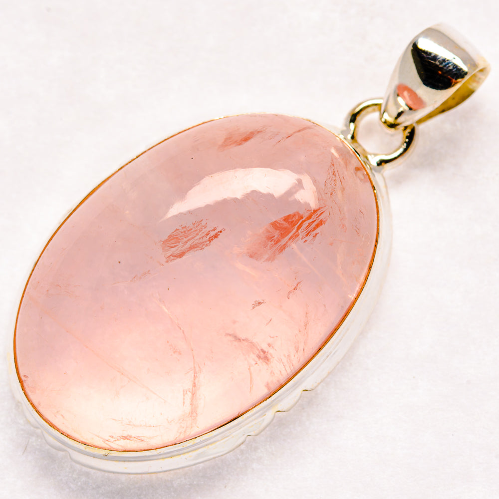 Rose Quartz Pendants handcrafted by Ana Silver Co - PD21158
