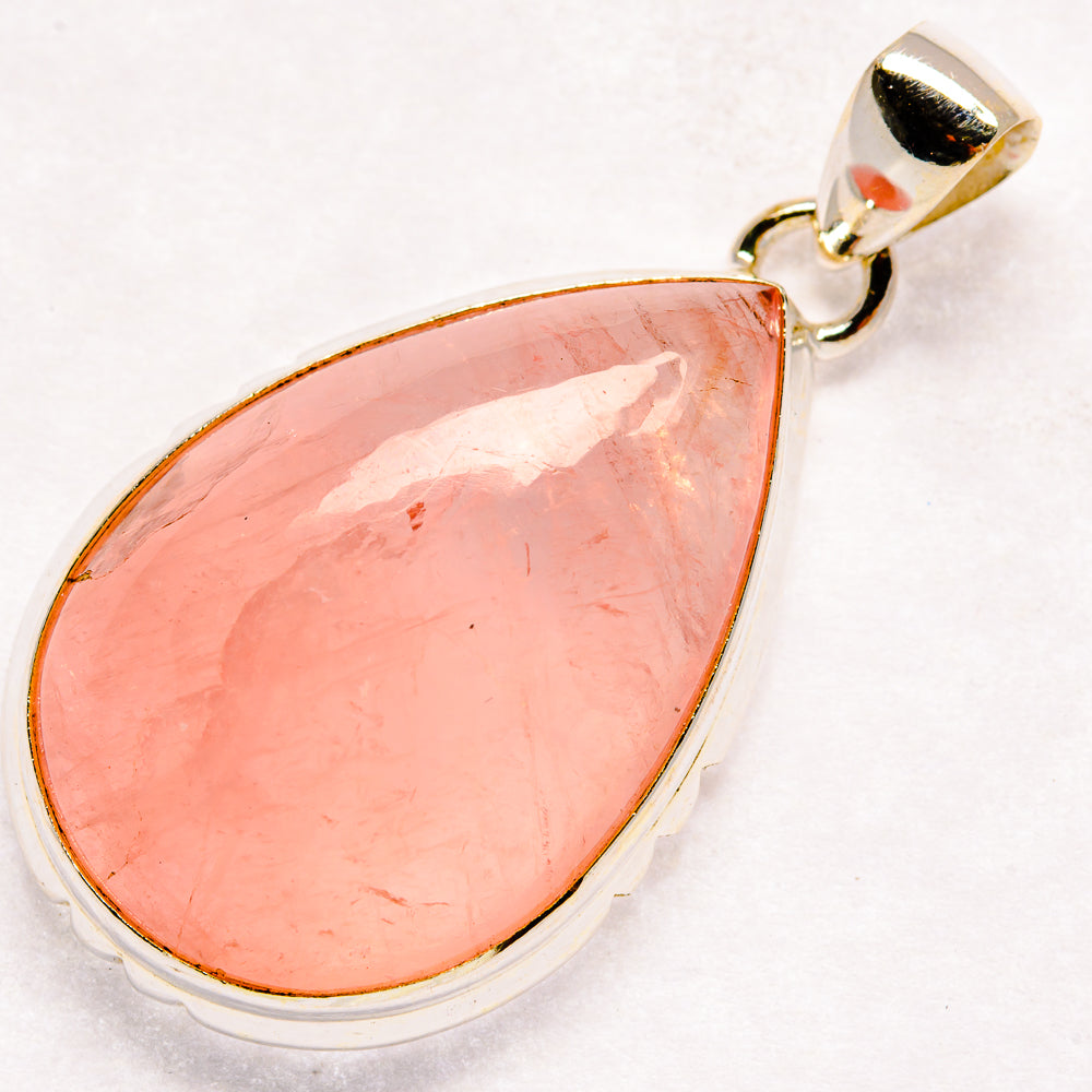 Rose Quartz Pendants handcrafted by Ana Silver Co - PD21162