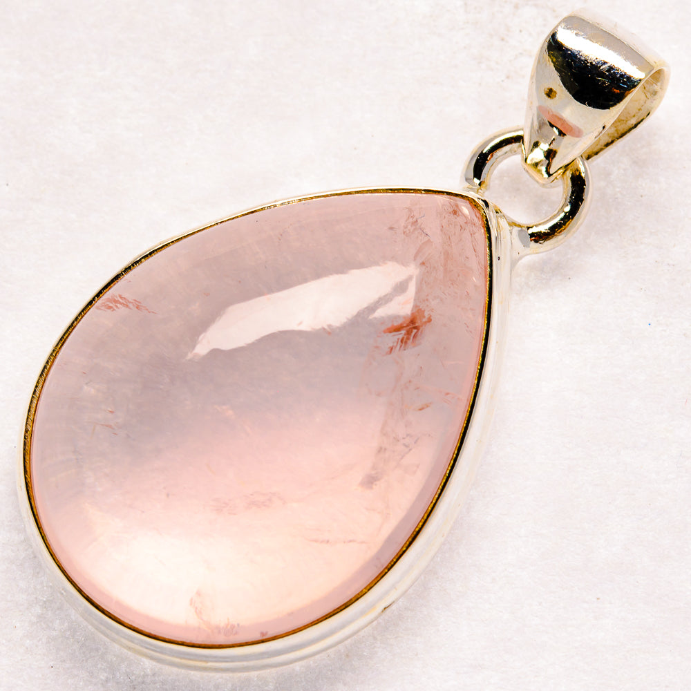 Rose Quartz Pendants handcrafted by Ana Silver Co - PD21164