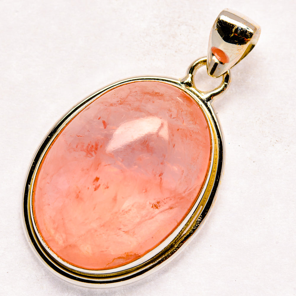 Rose Quartz Pendants handcrafted by Ana Silver Co - PD21167