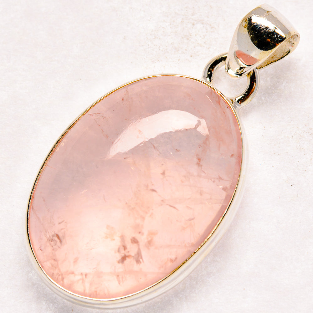 Rose Quartz Pendants handcrafted by Ana Silver Co - PD21168