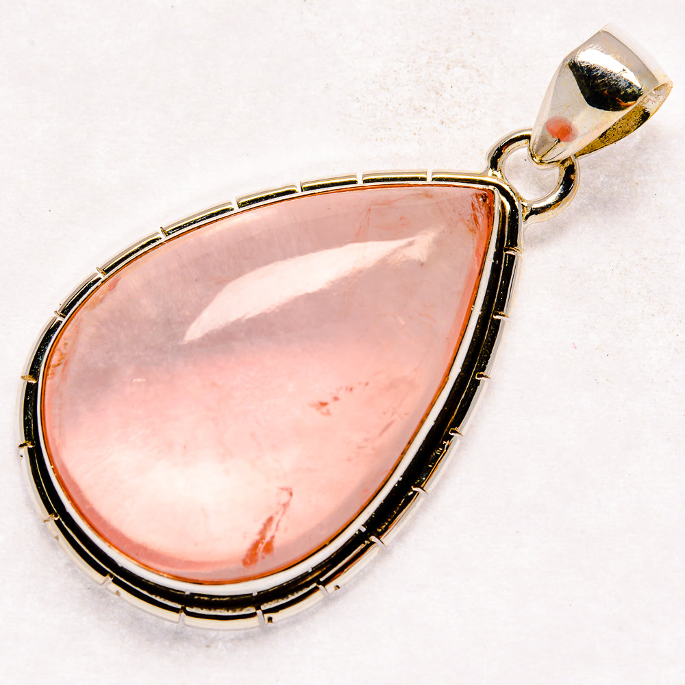 Rose Quartz Pendants handcrafted by Ana Silver Co - PD21176