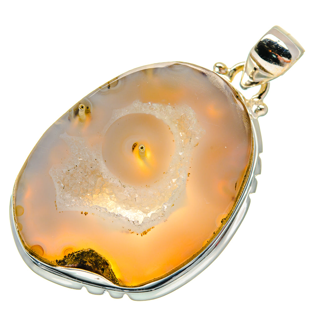 White Geode Slice Pendants handcrafted by Ana Silver Co - PD21202 - Photo 2