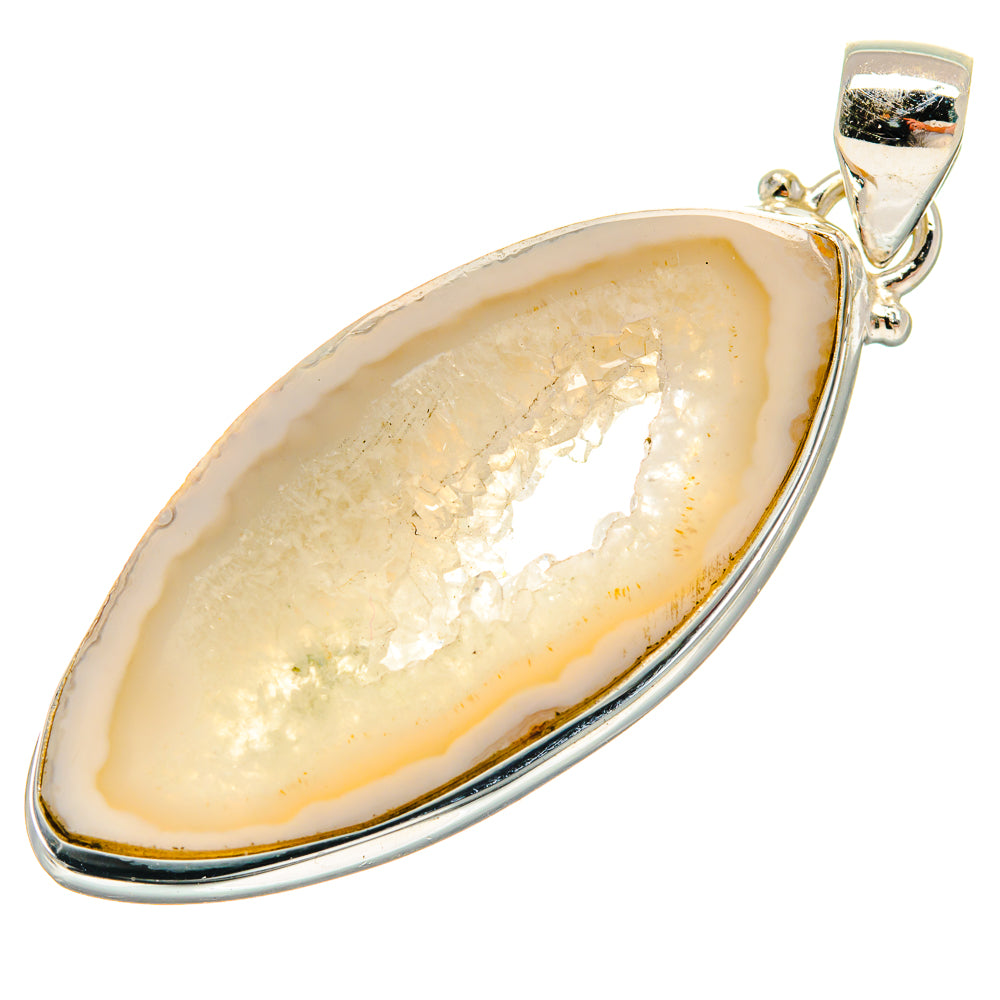White Geode Slice Pendants handcrafted by Ana Silver Co - PD21203 - Photo 2