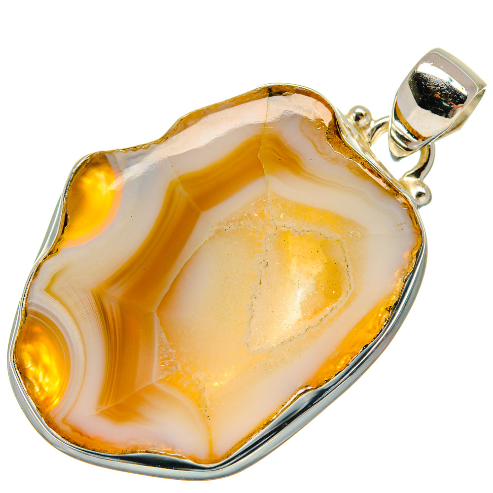 White Geode Slice Pendants handcrafted by Ana Silver Co - PD21208