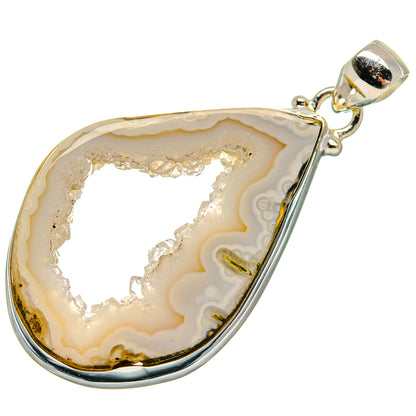 White Geode Slice Pendants handcrafted by Ana Silver Co - PD21211