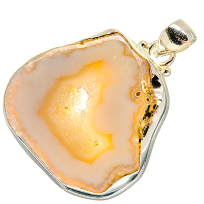 White Geode Slice Pendants handcrafted by Ana Silver Co - PD21212