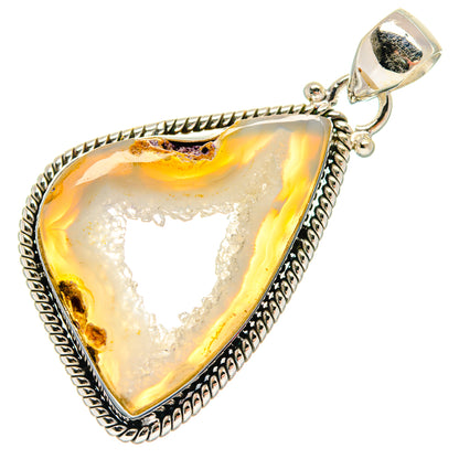 White Geode Slice Pendants handcrafted by Ana Silver Co - PD21213 - Photo 2