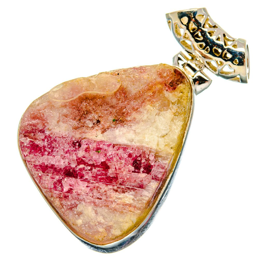 Pink Tourmaline In Quartz Pendants handcrafted by Ana Silver Co - PD21215