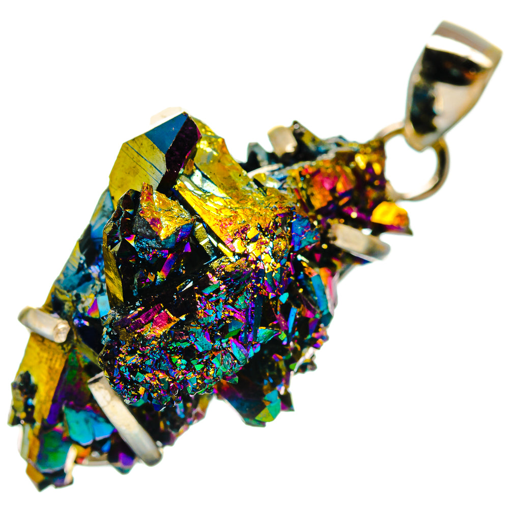 Titanium Sunshine Druzy Pendants handcrafted by Ana Silver Co - PD21228