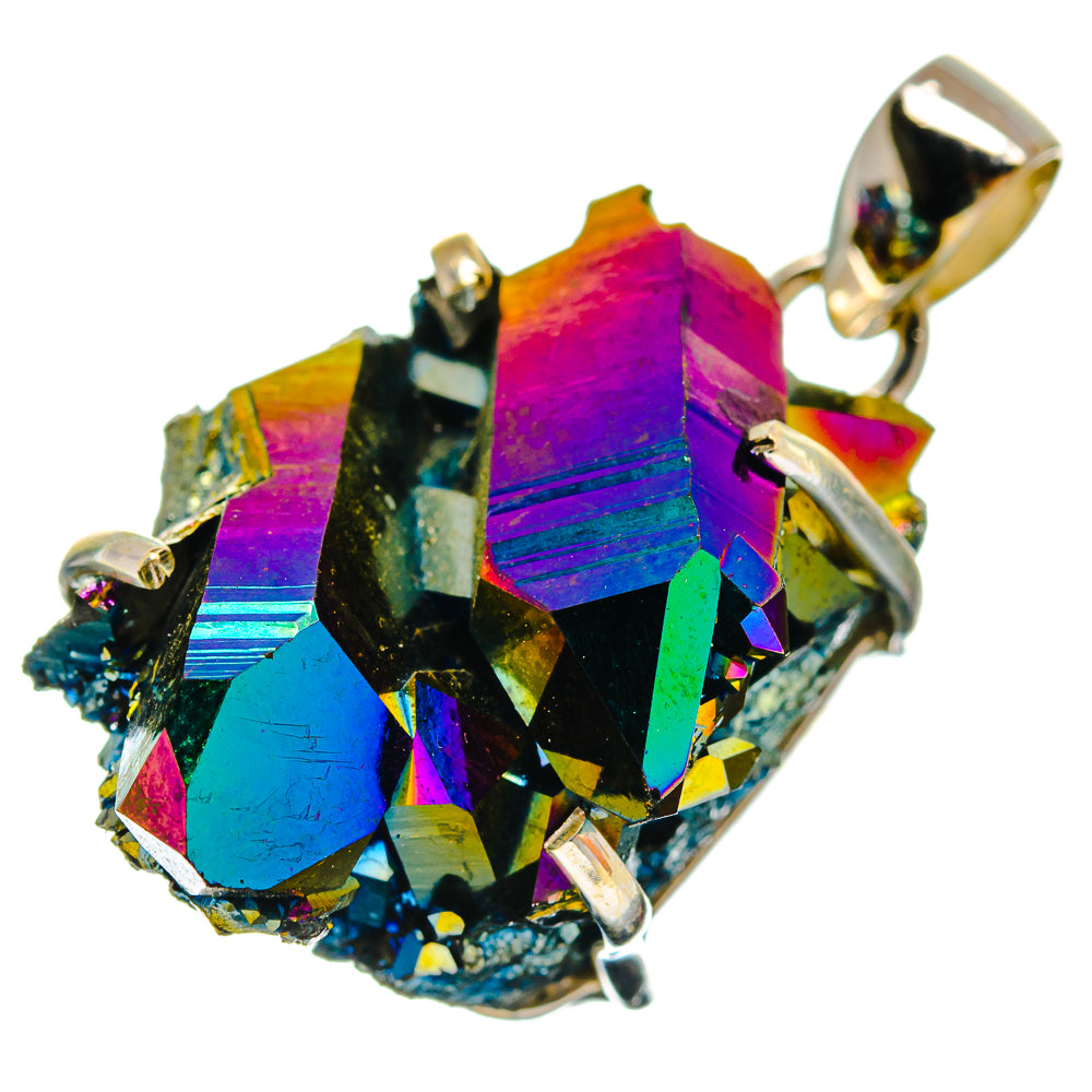 Titanium Sunshine Druzy Pendants handcrafted by Ana Silver Co - PD21229