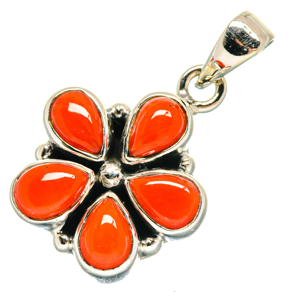 Mediterranean Red Coral Pendants handcrafted by Ana Silver Co - PD21259