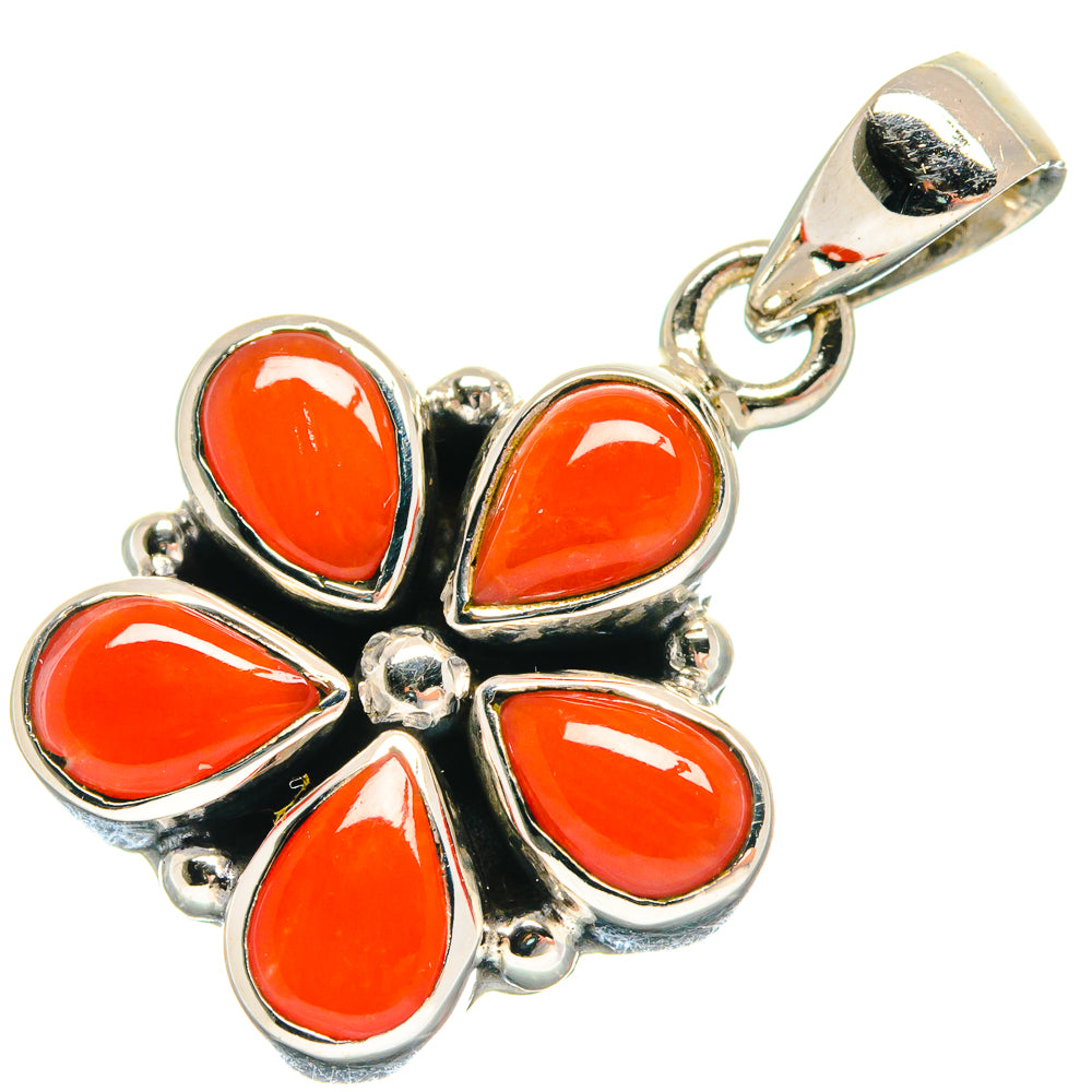 Mediterranean Red Coral Pendants handcrafted by Ana Silver Co - PD21261