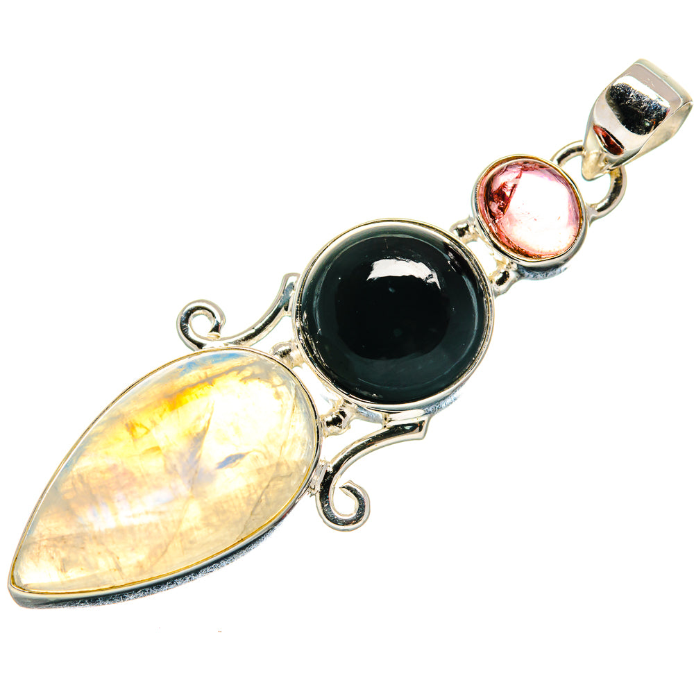 Rainbow Moonstone Pendants handcrafted by Ana Silver Co - PD21301