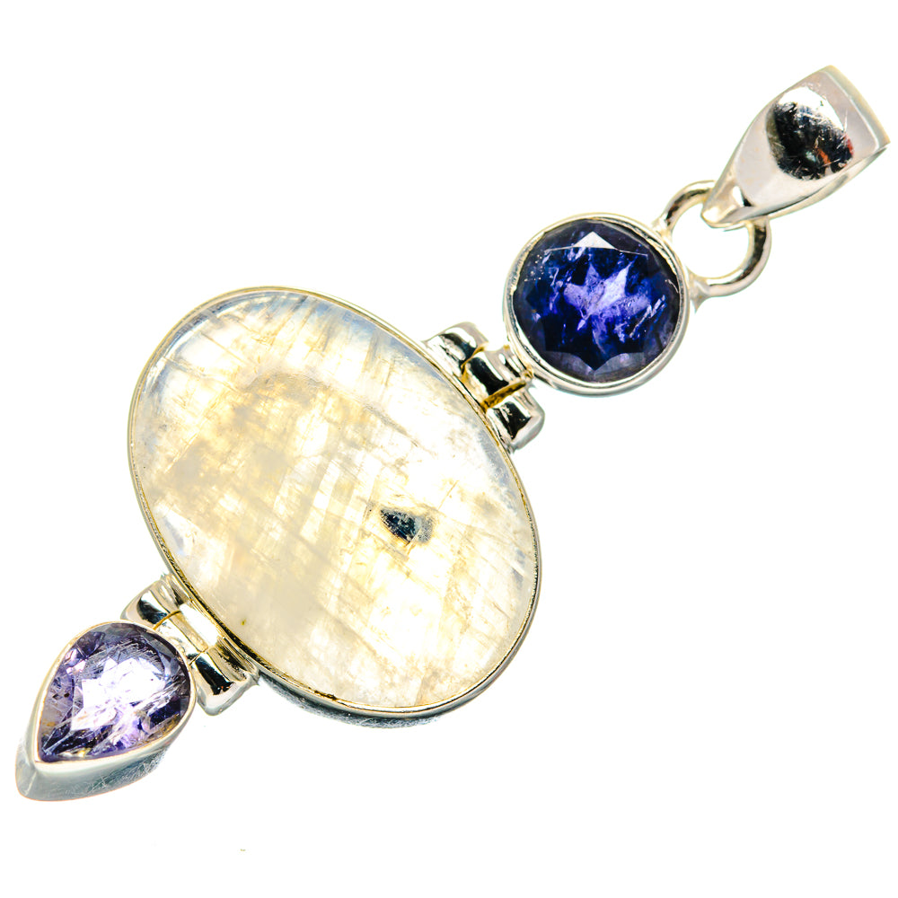 Rainbow Moonstone Pendants handcrafted by Ana Silver Co - PD21304
