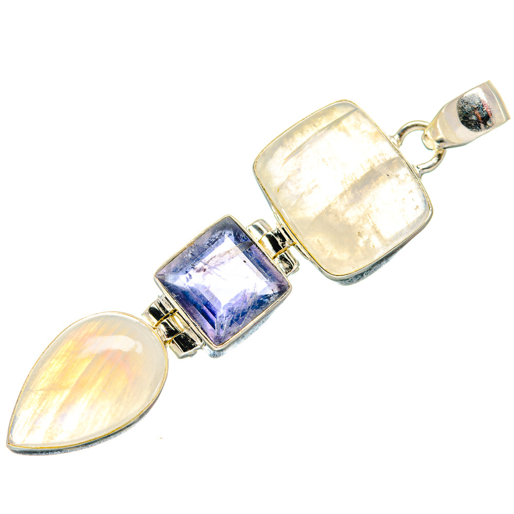 Rainbow Moonstone Pendants handcrafted by Ana Silver Co - PD21308