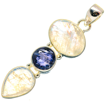 Rainbow Moonstone Pendants handcrafted by Ana Silver Co - PD21309