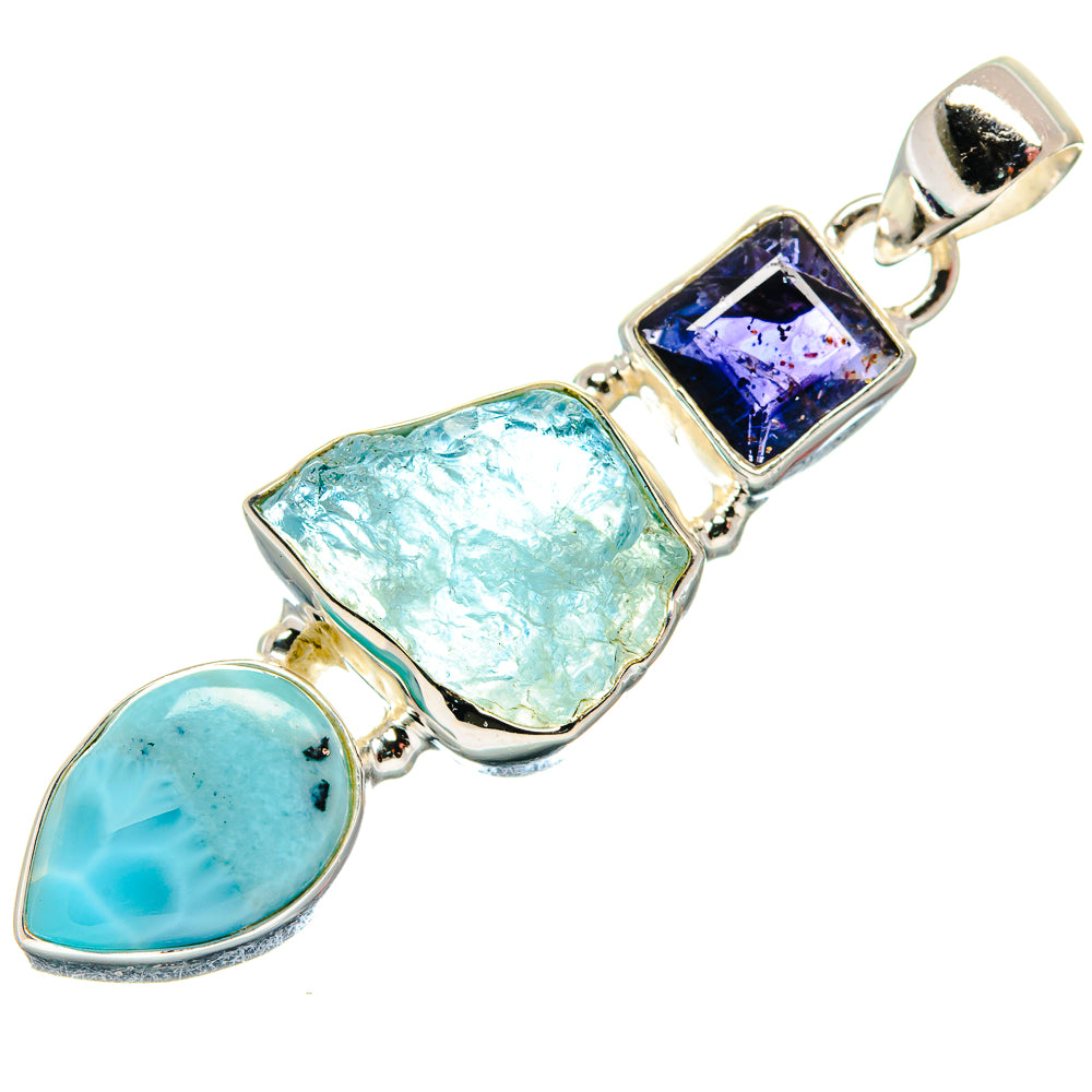 Aquamarine Pendants handcrafted by Ana Silver Co - PD21325