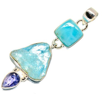 Aquamarine Pendants handcrafted by Ana Silver Co - PD21328