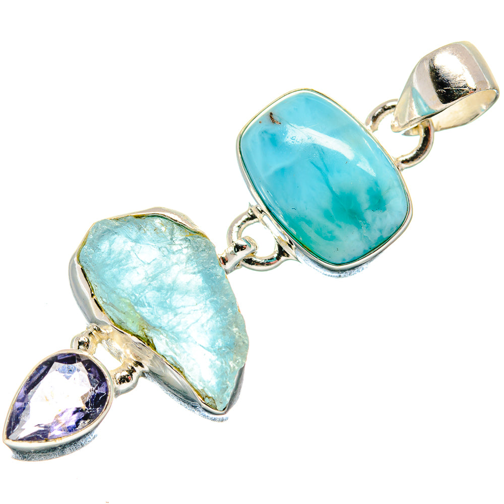 Aquamarine Pendants handcrafted by Ana Silver Co - PD21342
