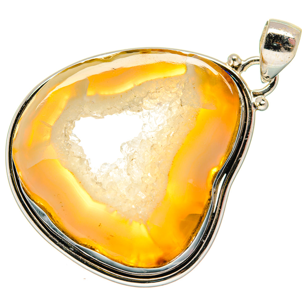 White Geode Slice Pendants handcrafted by Ana Silver Co - PD21343 - Photo 2