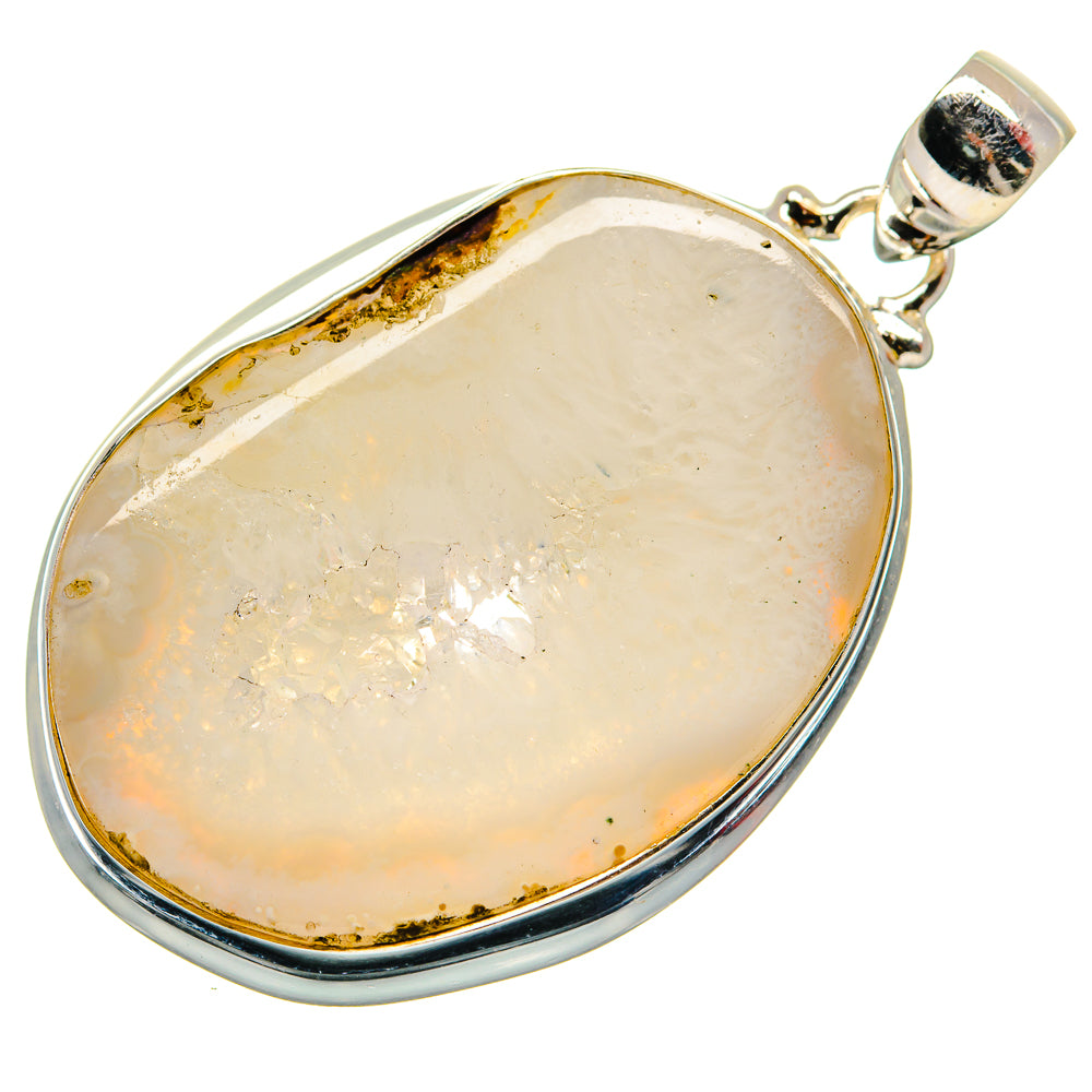 White Geode Slice Pendants handcrafted by Ana Silver Co - PD21346 - Photo 2