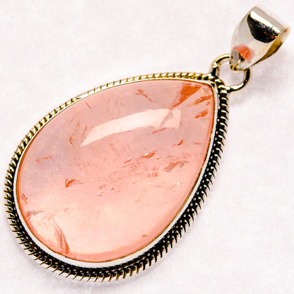 Rose Quartz Pendants handcrafted by Ana Silver Co - PD21362