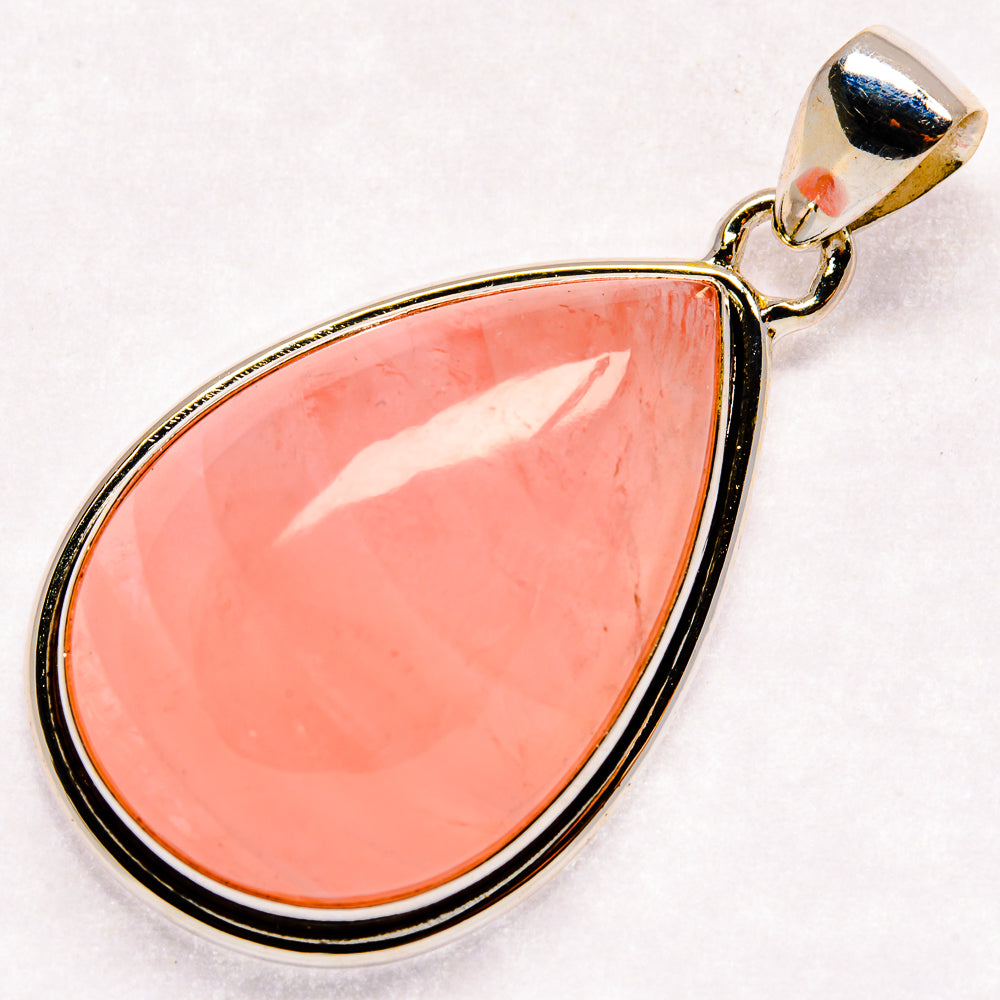 Rose Quartz Pendants handcrafted by Ana Silver Co - PD21363