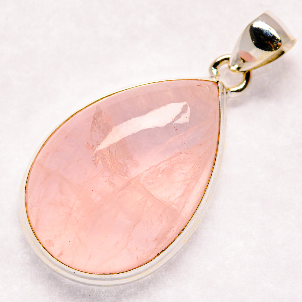 Rose Quartz Pendants handcrafted by Ana Silver Co - PD21366