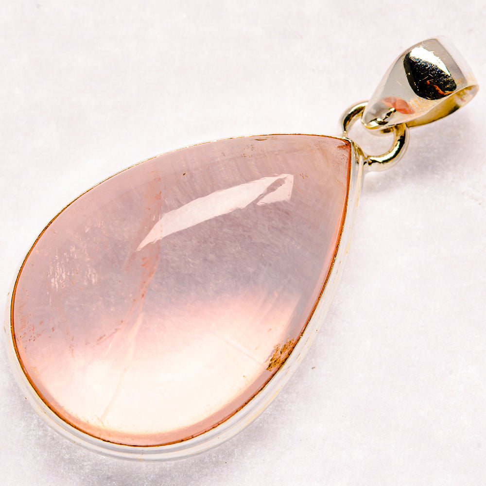 Rose Quartz Pendants handcrafted by Ana Silver Co - PD21368