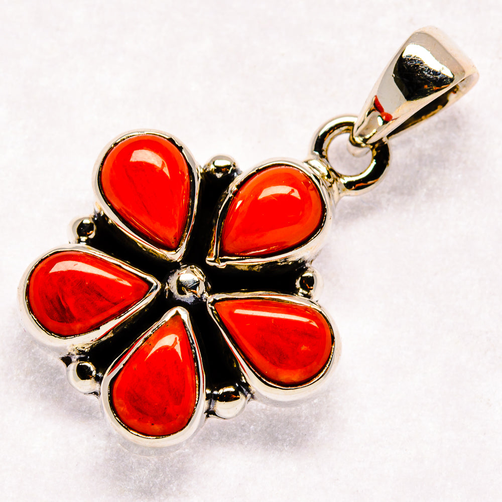 Mediterranean Red Coral Pendants handcrafted by Ana Silver Co - PD21383