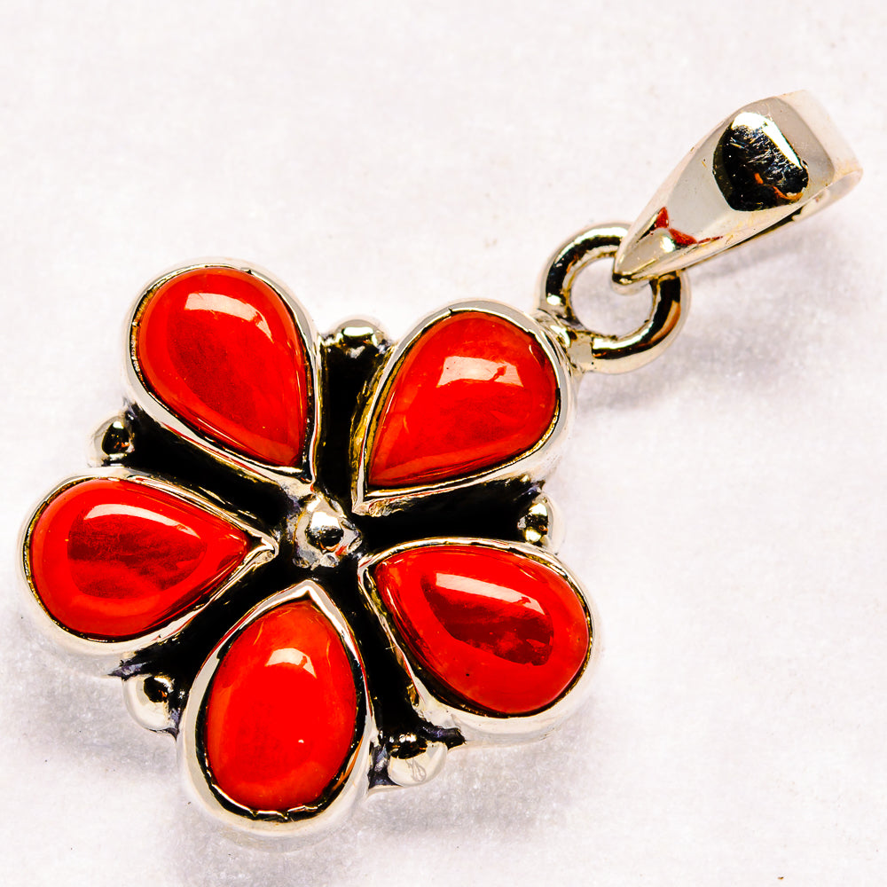 Mediterranean Red Coral Pendants handcrafted by Ana Silver Co - PD21384