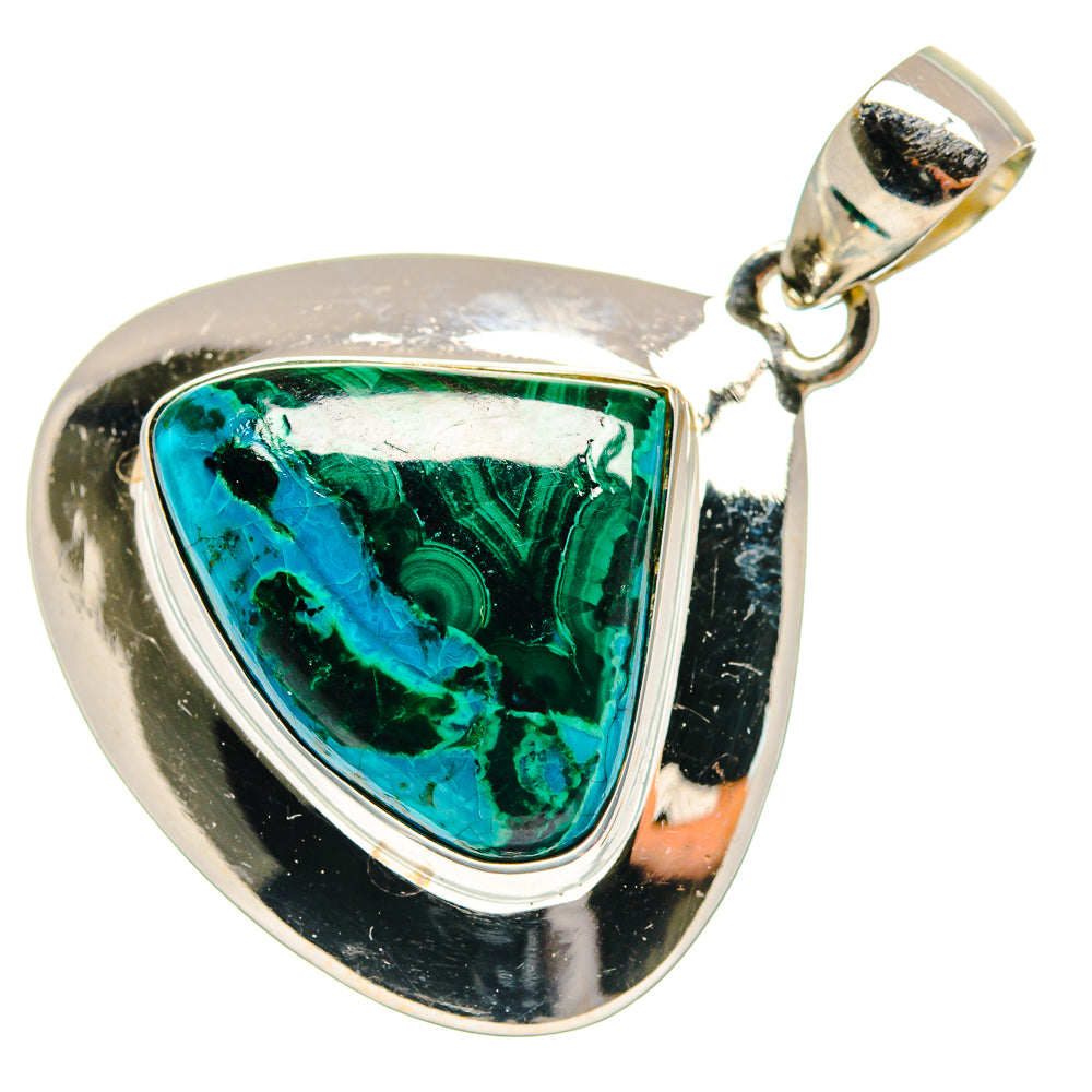 Malachite In Chrysocolla Pendants handcrafted by Ana Silver Co - PD21397