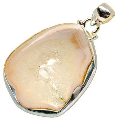 White Geode Slice Pendants handcrafted by Ana Silver Co - PD21408 - Photo 2
