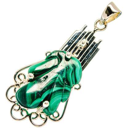 Malachite Pendants handcrafted by Ana Silver Co - PD21420