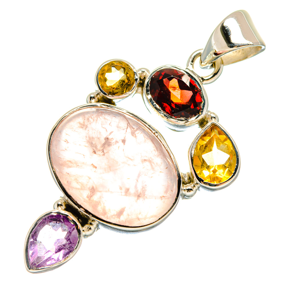 Rose Quartz Pendants handcrafted by Ana Silver Co - PD21434
